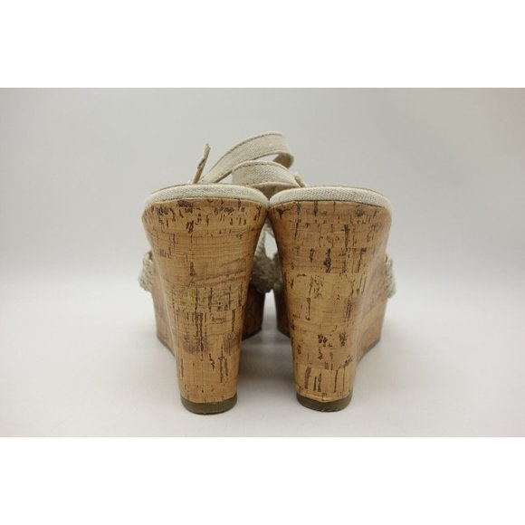 Mudd Beige Woven Casual Buckle Platform Wedge Heel Sandals Shoes Women's 10 M - Picture 9 of 11